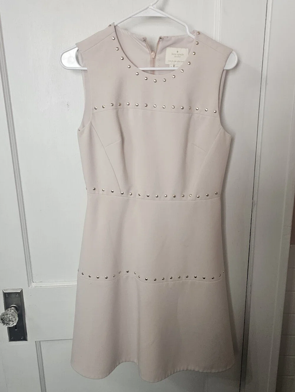 Kate Spade Light Pink A Line Dress With Gold Studs, Sz 6, Great Condition